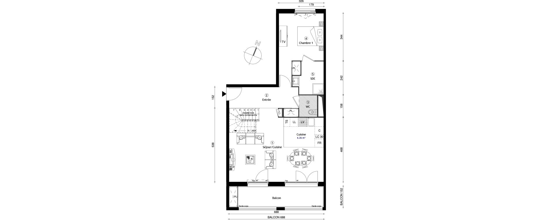 Duplex T4 de 92,80 m2 &agrave; Neuilly-Sur-Marne Maison blanche