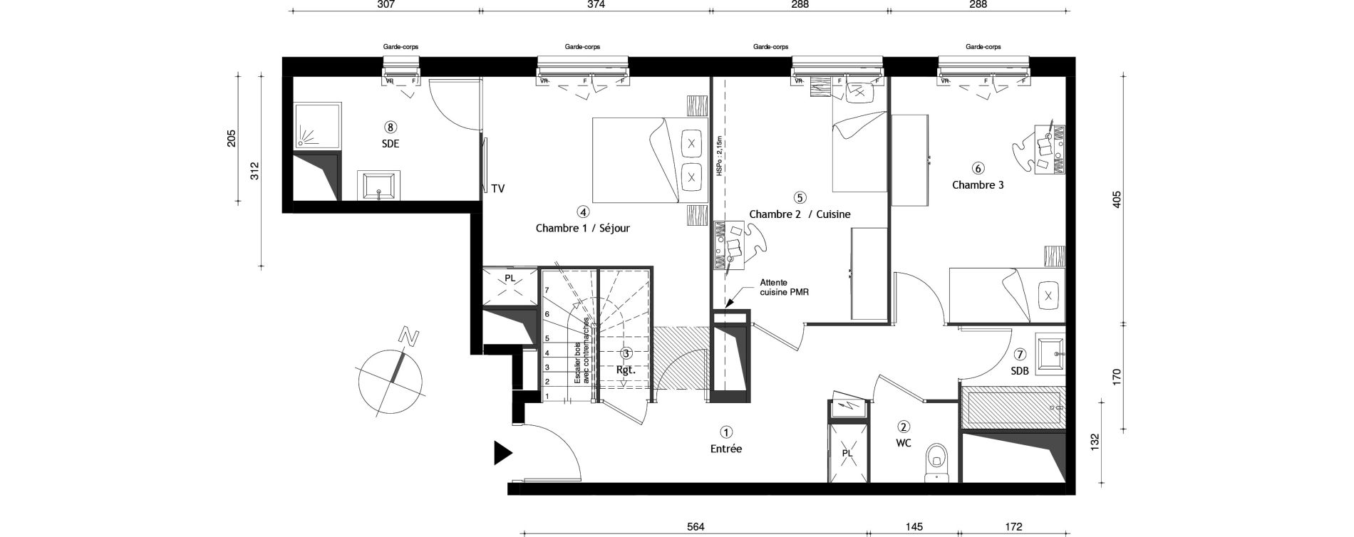 Duplex T4 de 105,50 m2 &agrave; Neuilly-Sur-Marne Maison blanche