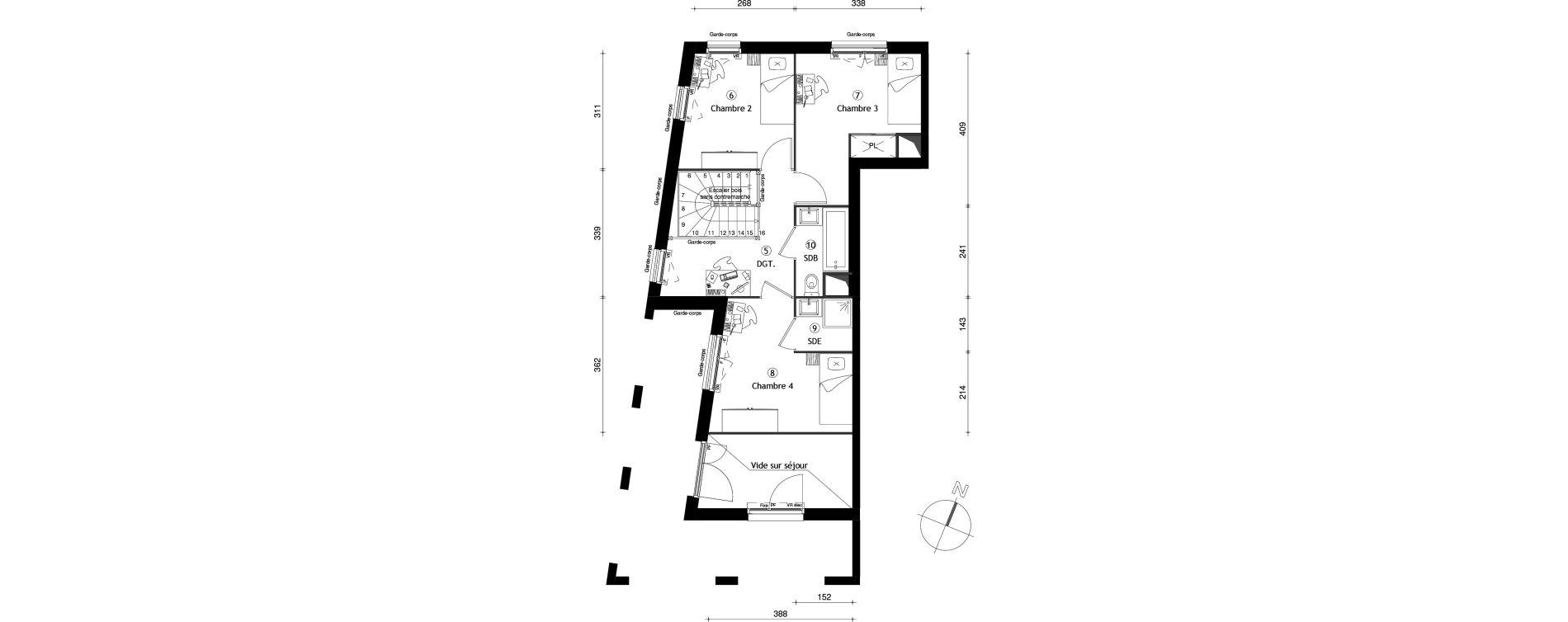 Duplex T5 de 95,30 m2 &agrave; Neuilly-Sur-Marne Maison blanche