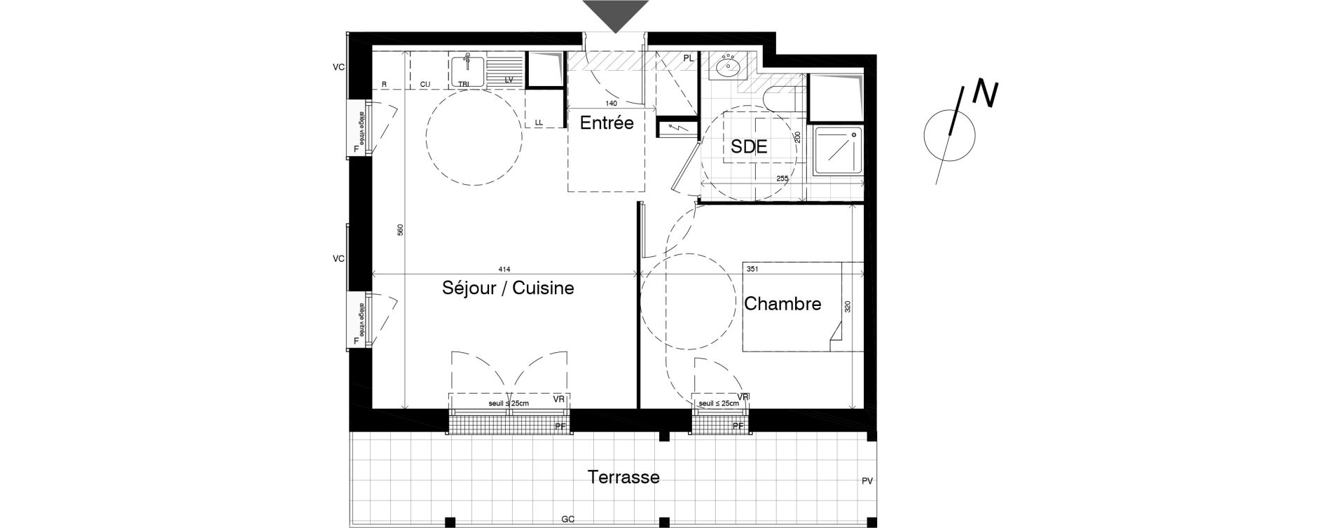 Appartement T2 de 40,69 m2 &agrave; Noisy-Le-Grand L ile de la marne