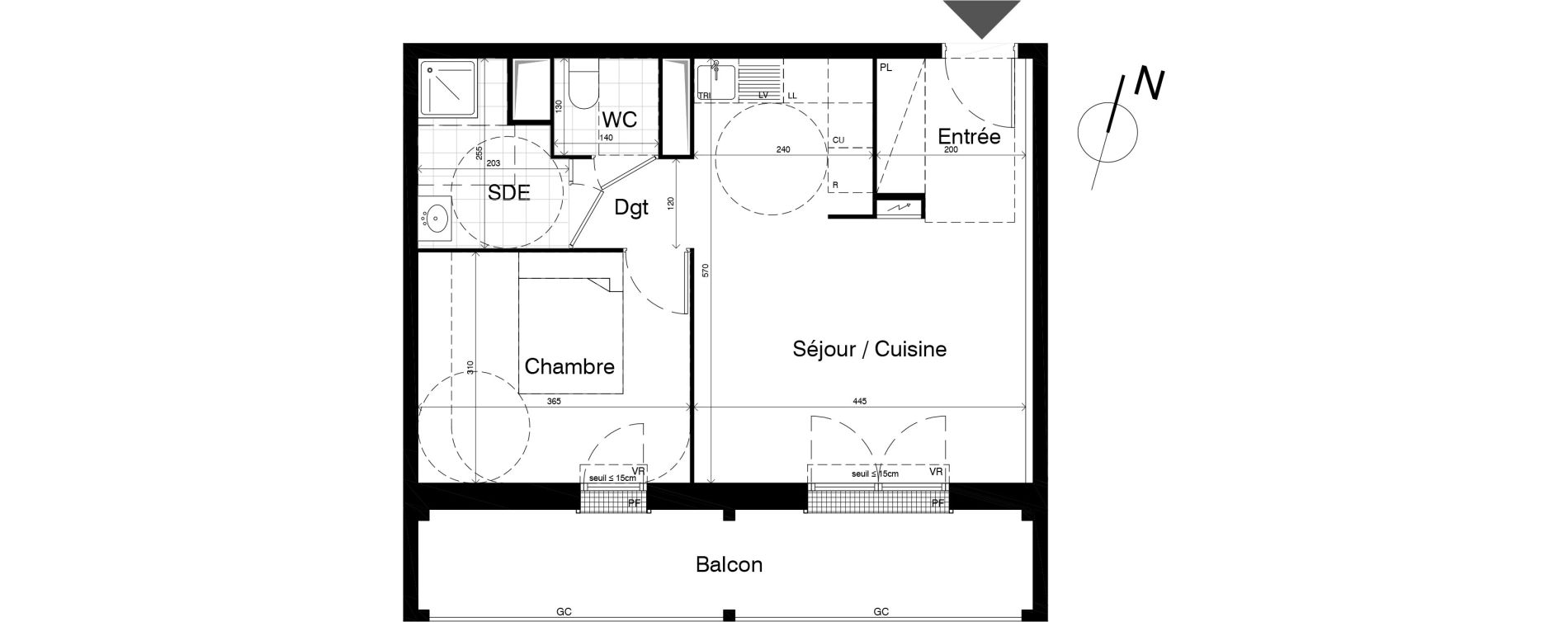 Appartement T2 de 44,40 m2 &agrave; Noisy-Le-Grand L ile de la marne