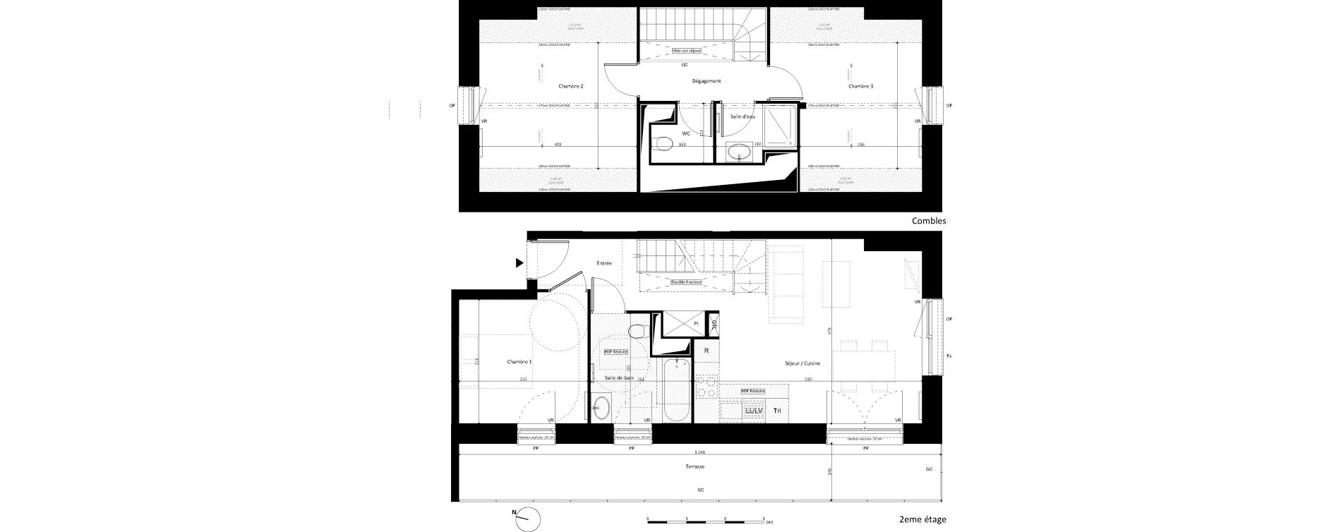 Duplex T4 de 82,40 m2 &agrave; Noisy-Le-Grand L ile de la marne