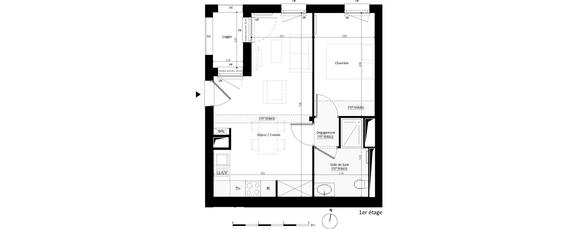 Appartement T2 de 40,20 m2 &agrave; Noisy-Le-Grand L ile de la marne