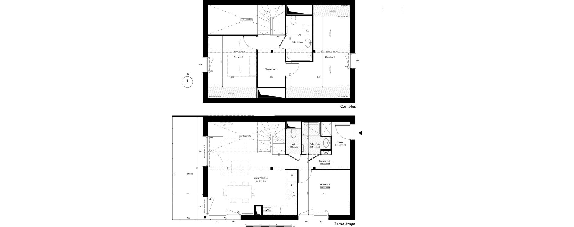 Duplex T4 de 88,30 m2 &agrave; Noisy-Le-Grand L ile de la marne