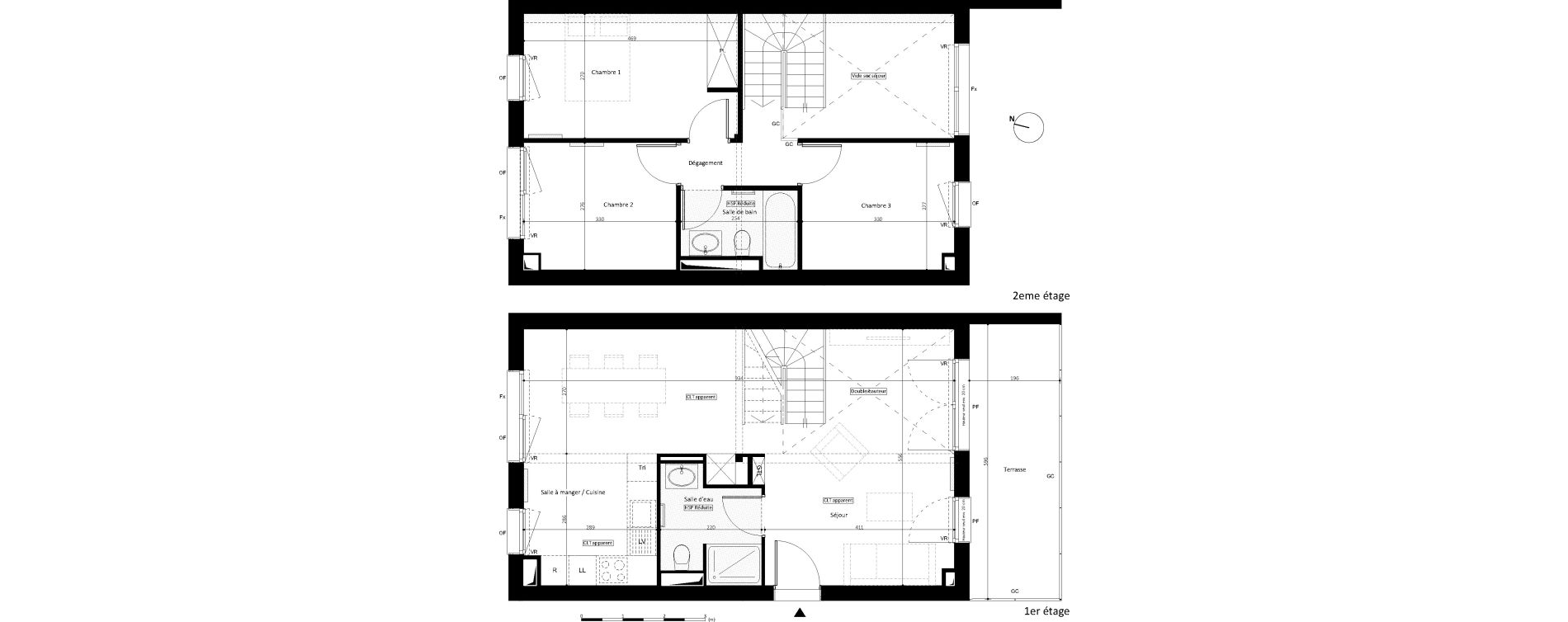 Duplex T4 de 84,10 m2 &agrave; Noisy-Le-Grand L ile de la marne