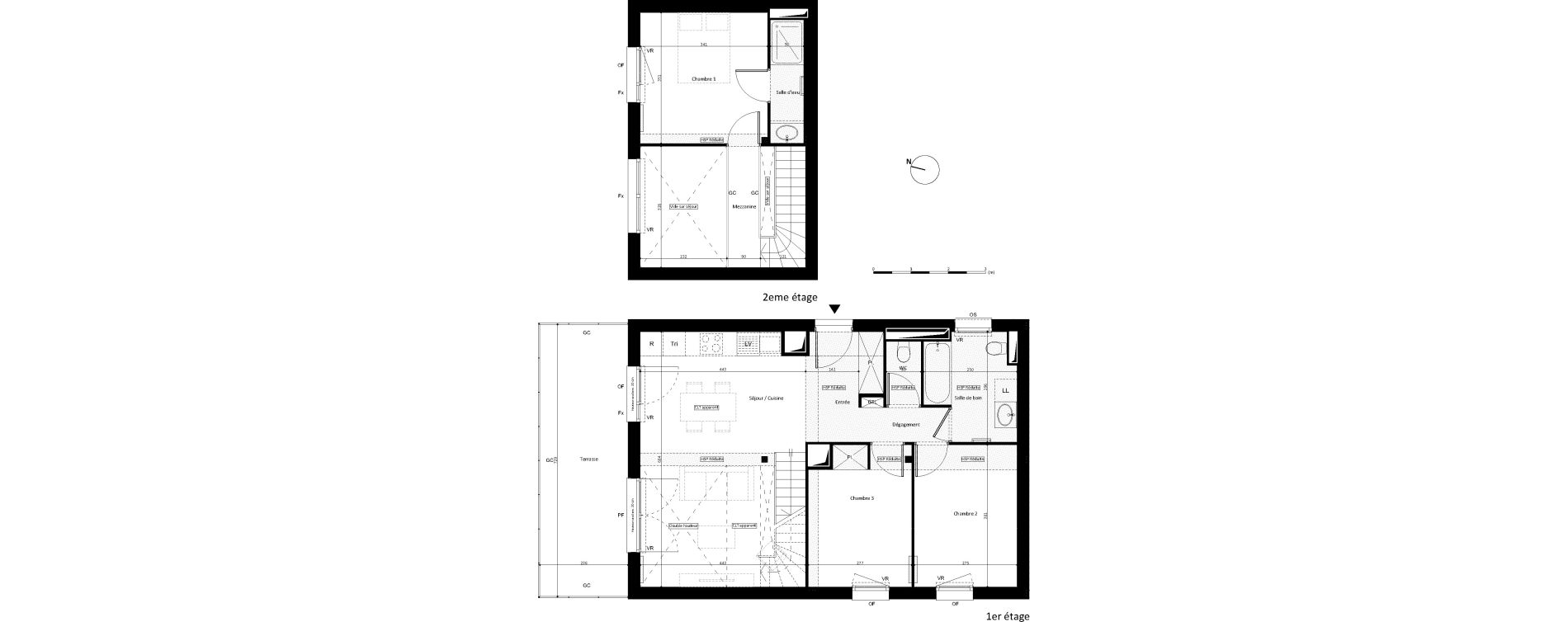 Duplex T4 de 85,70 m2 &agrave; Noisy-Le-Grand L ile de la marne