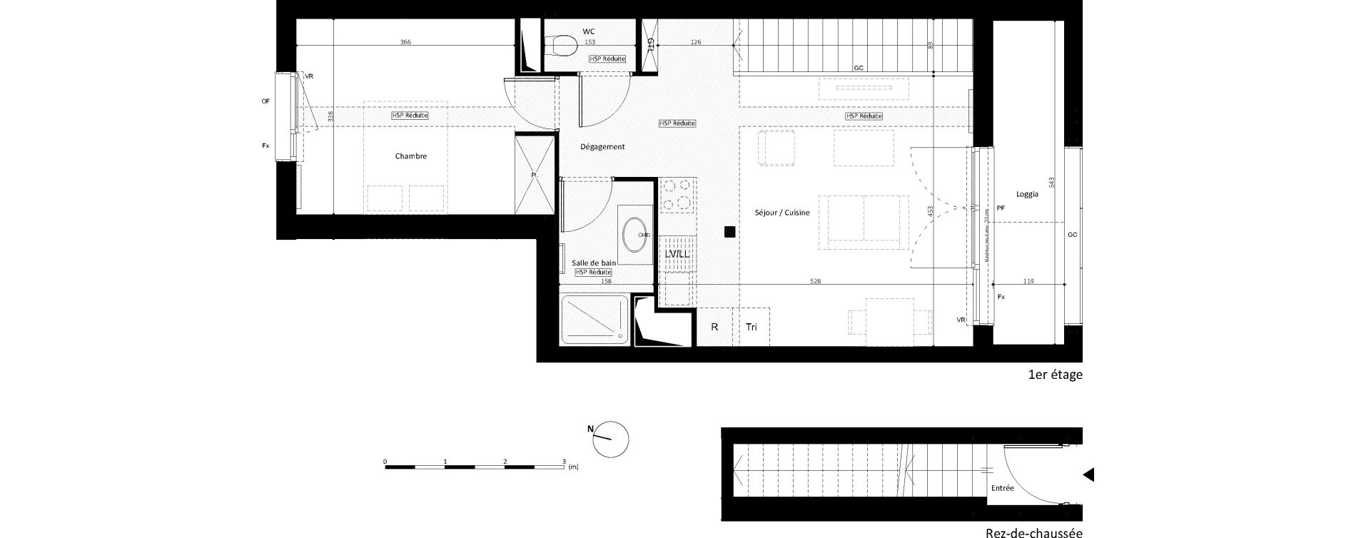 Appartement T2 de 47,60 m2 &agrave; Noisy-Le-Grand L ile de la marne