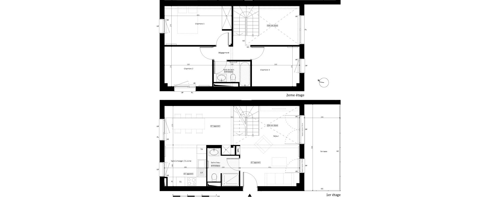 Duplex T4 de 84,40 m2 &agrave; Noisy-Le-Grand L ile de la marne