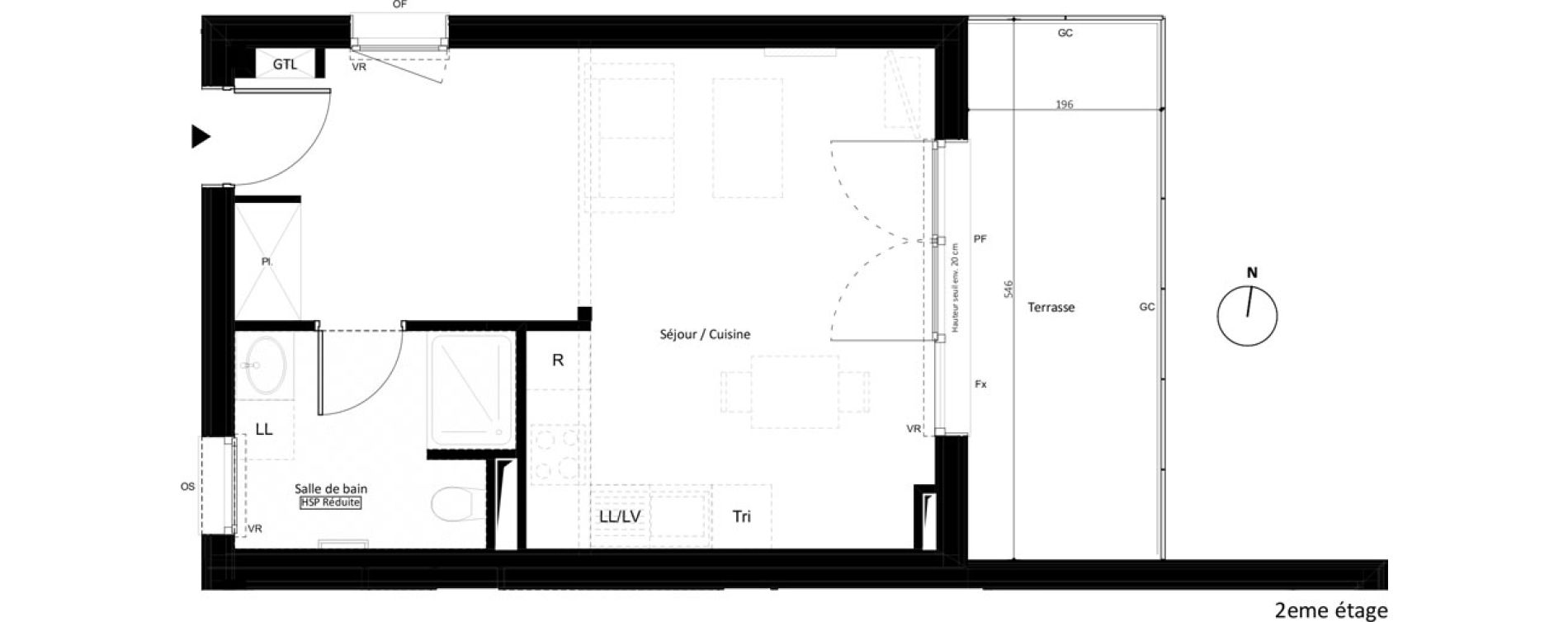 Appartement T1 de 34,40 m2 &agrave; Noisy-Le-Grand L ile de la marne
