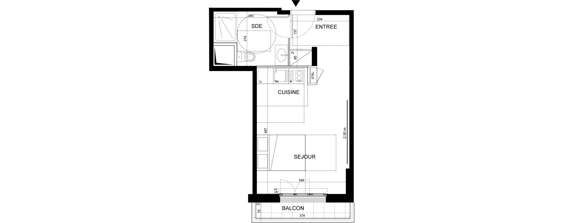 Appartement T1 de 27,66 m2 &agrave; Noisy-Le-Grand Centre ville