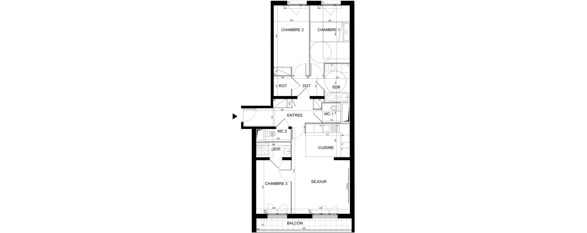 Appartement T4 de 85,75 m2 &agrave; Noisy-Le-Grand Centre ville