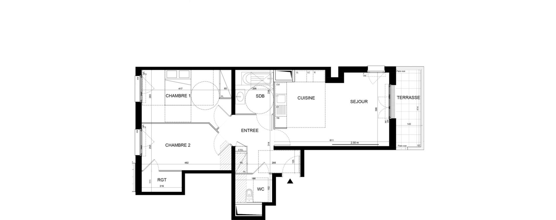 Appartement T3 de 67,69 m2 &agrave; Noisy-Le-Grand Centre ville