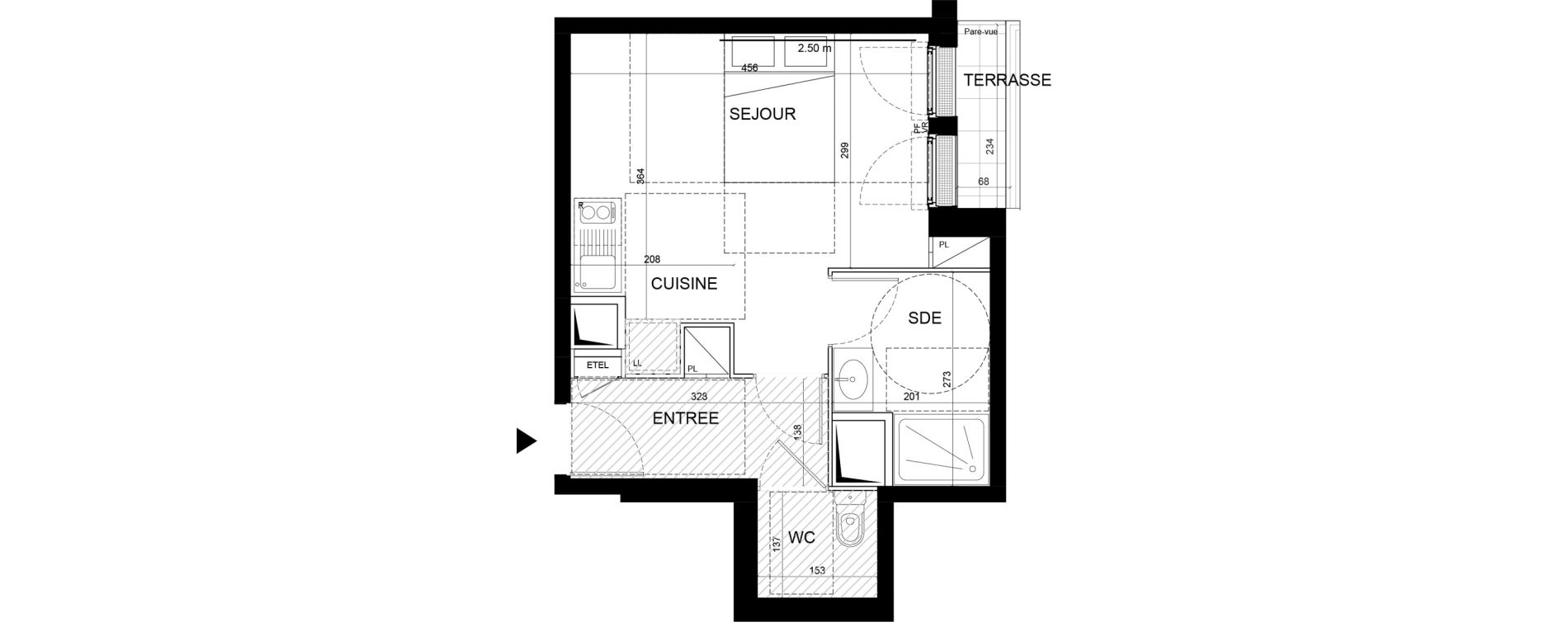 Appartement T1 de 28,76 m2 &agrave; Noisy-Le-Grand Centre ville