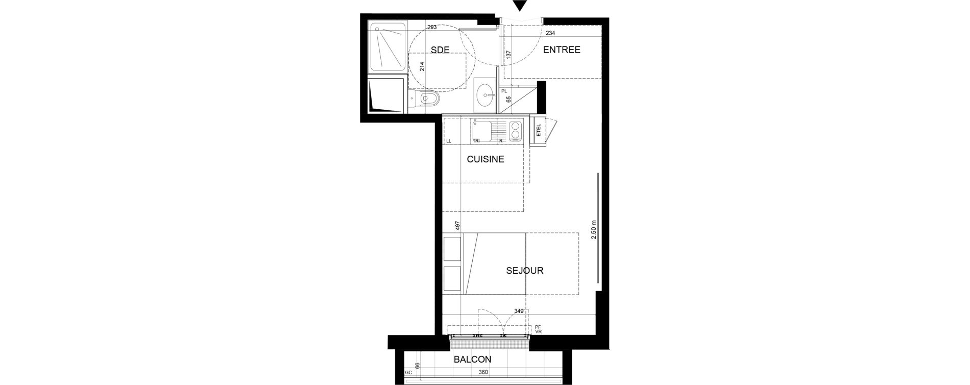 Appartement T1 de 27,66 m2 &agrave; Noisy-Le-Grand Centre ville