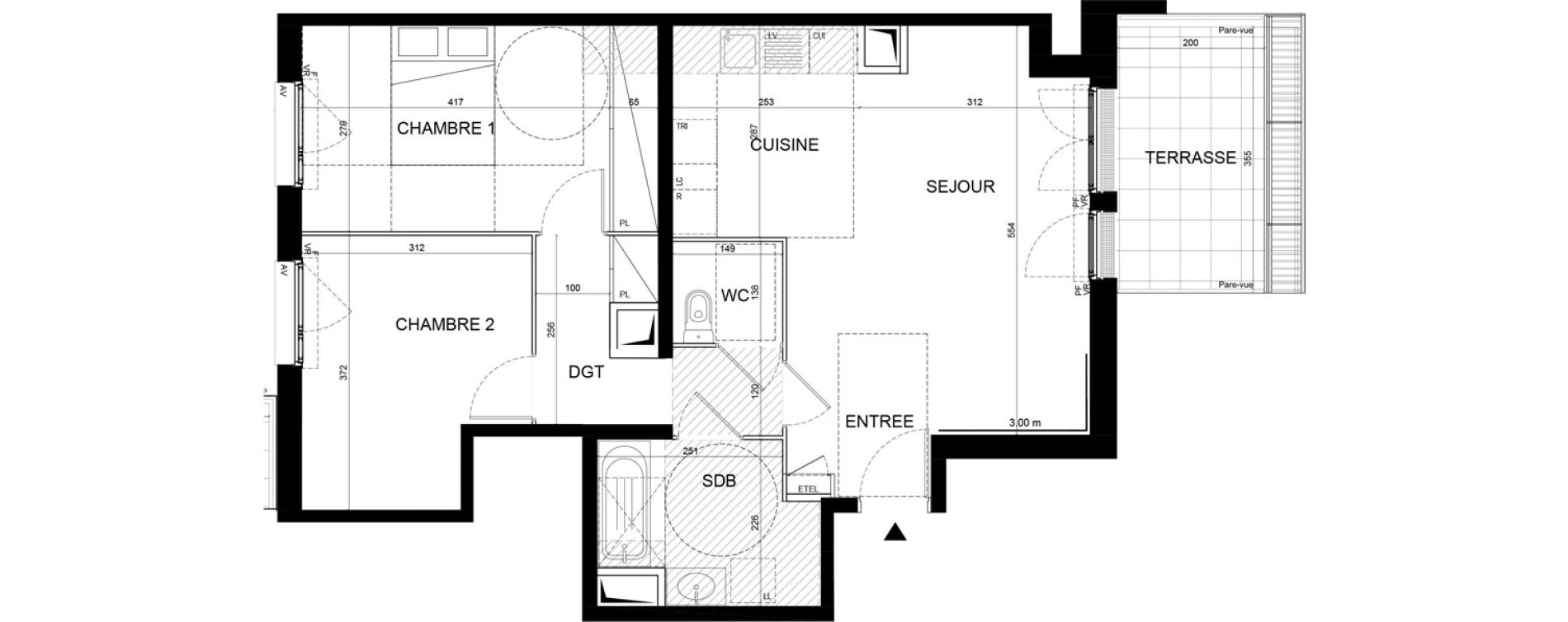 Appartement T3 de 65,22 m2 &agrave; Noisy-Le-Grand Centre ville