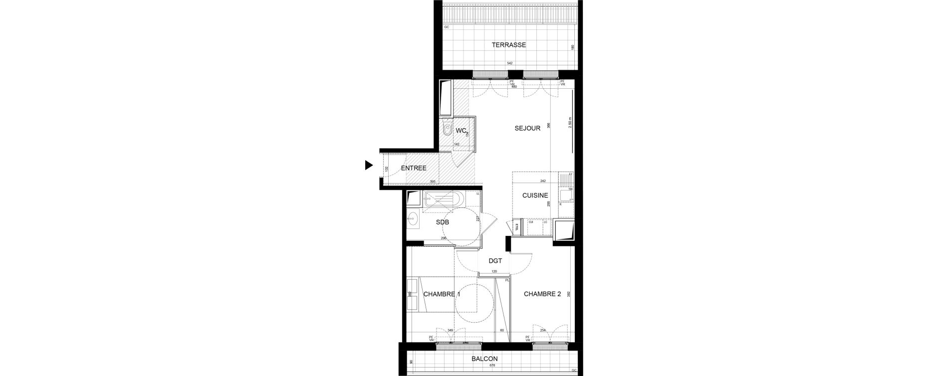 Appartement T3 de 62,91 m2 &agrave; Noisy-Le-Grand Centre ville