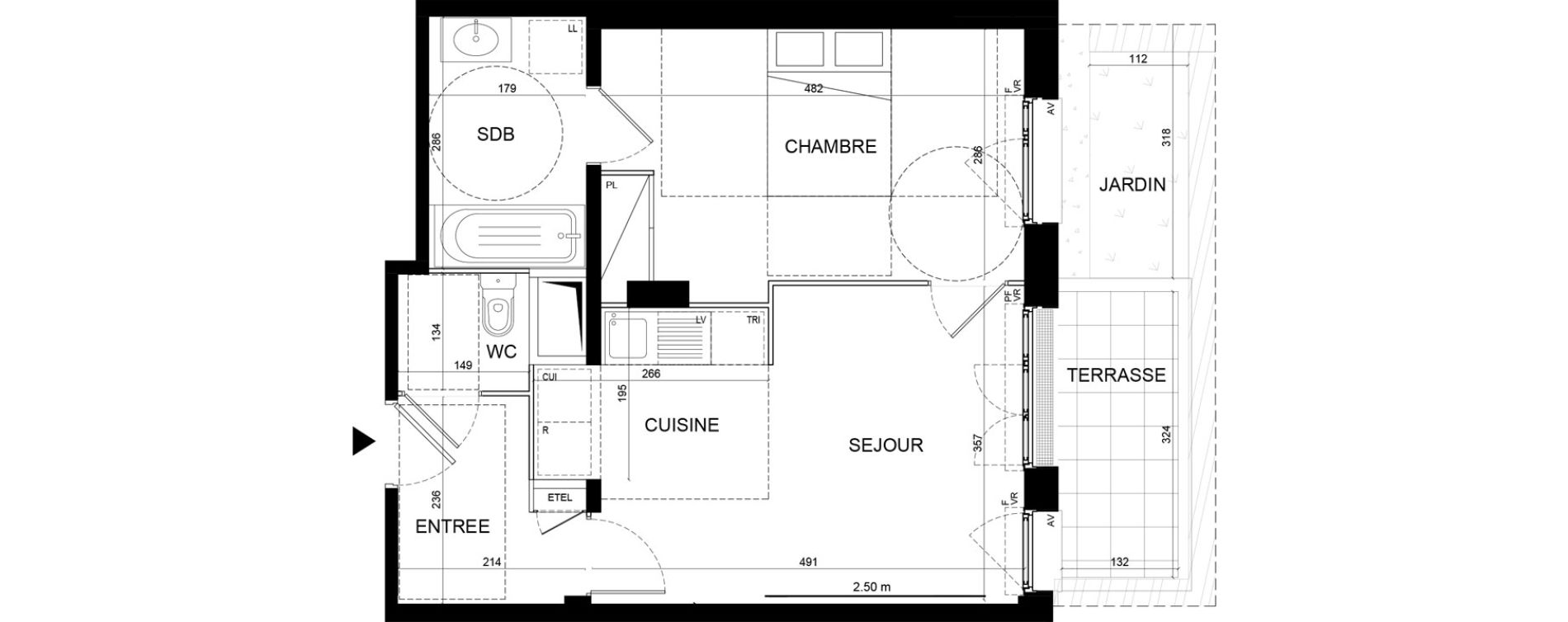 Appartement T2 de 43,23 m2 &agrave; Noisy-Le-Grand Centre ville