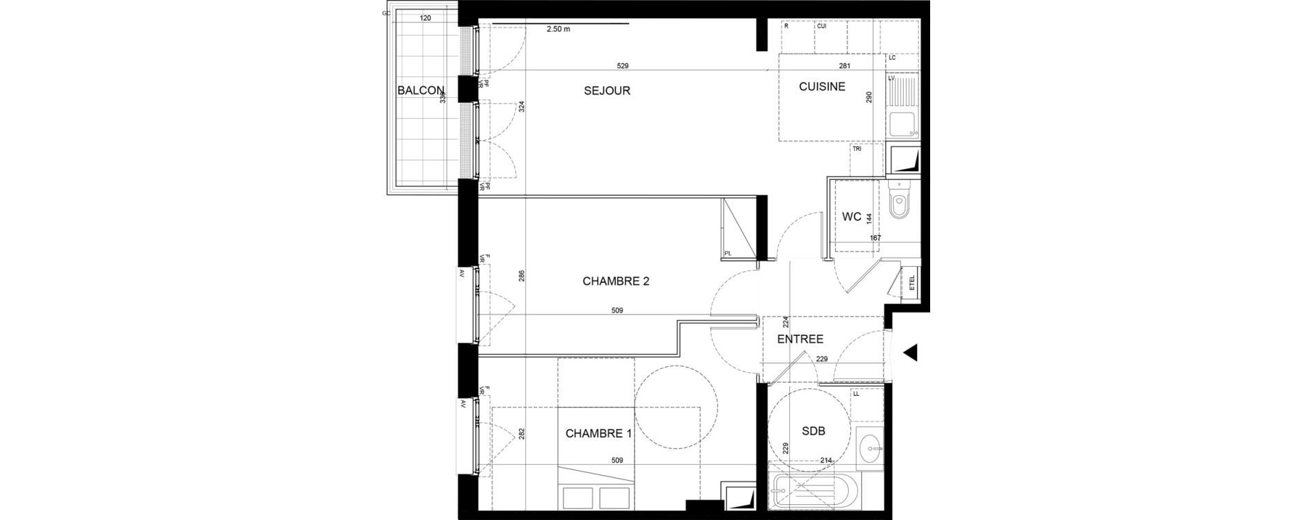 Appartement T3 de 67,87 m2 &agrave; Noisy-Le-Grand Centre ville