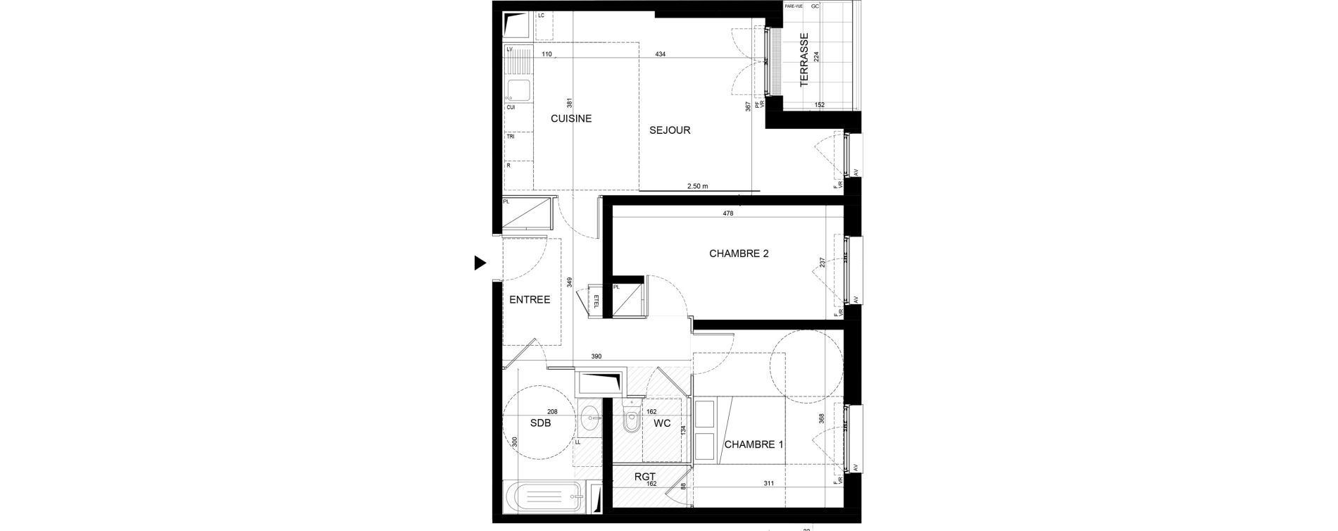 Appartement T3 de 63,61 m2 &agrave; Noisy-Le-Grand Centre ville