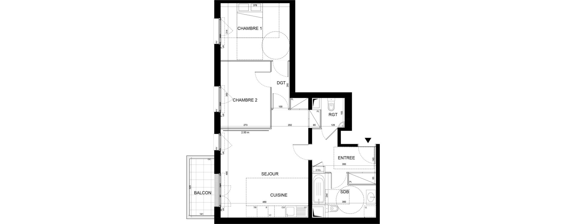 Appartement T3 de 67,32 m2 &agrave; Noisy-Le-Grand Centre ville