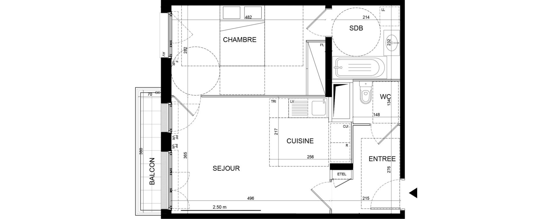 Appartement T2 de 44,24 m2 &agrave; Noisy-Le-Grand Centre ville