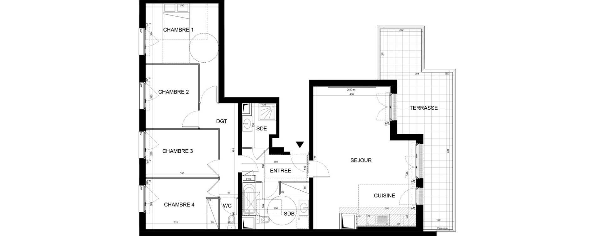 Appartement T5 de 101,73 m2 &agrave; Noisy-Le-Grand Centre ville