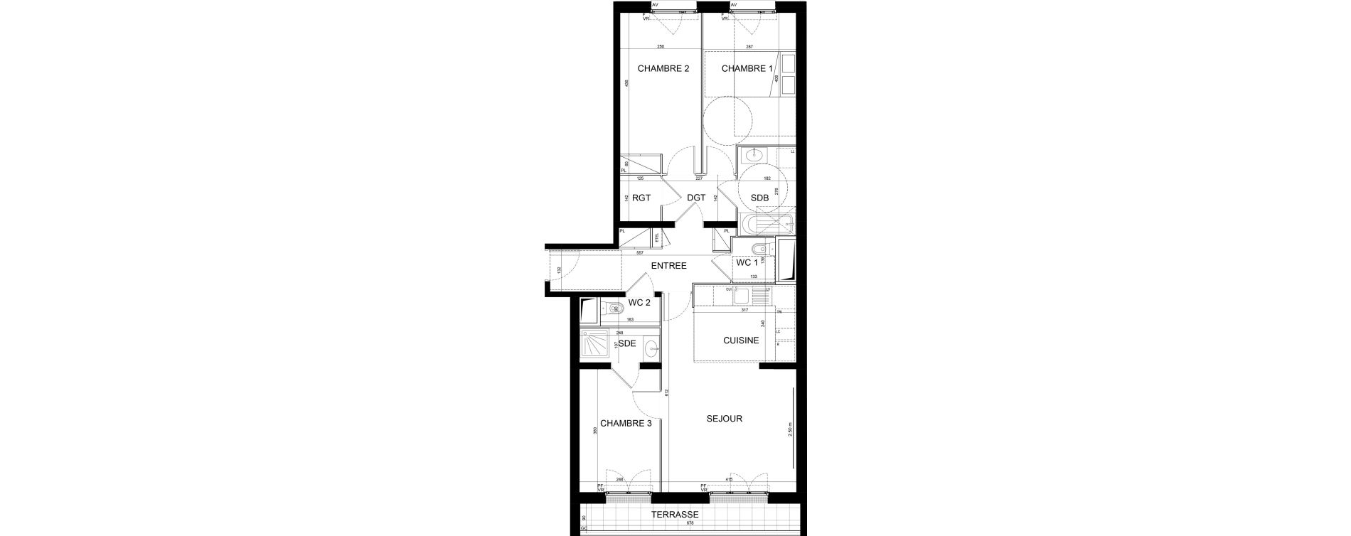 Appartement T4 de 85,57 m2 &agrave; Noisy-Le-Grand Centre ville