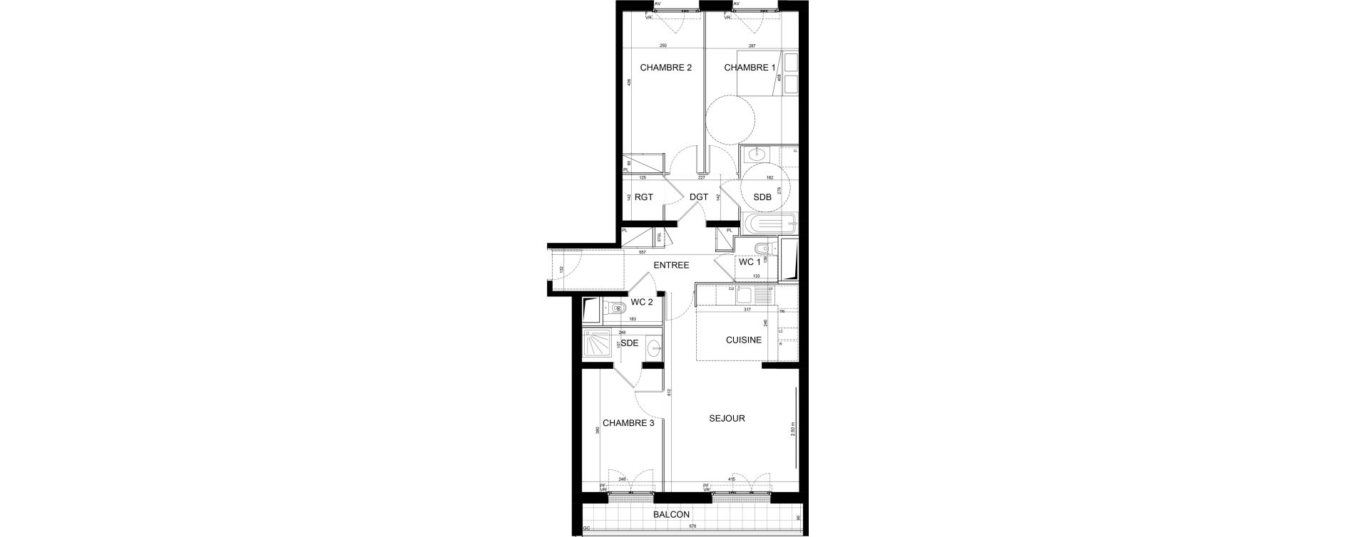 Appartement T4 de 85,57 m2 &agrave; Noisy-Le-Grand Centre ville