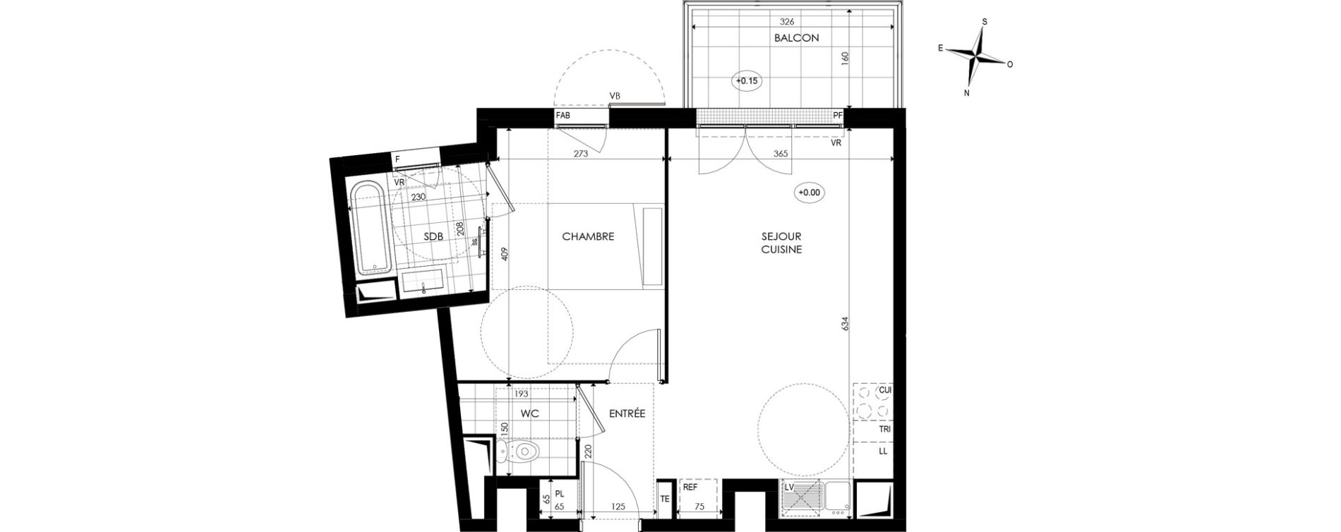 Appartement T2 de 44,60 m2 &agrave; Noisy-Le-Grand Centre