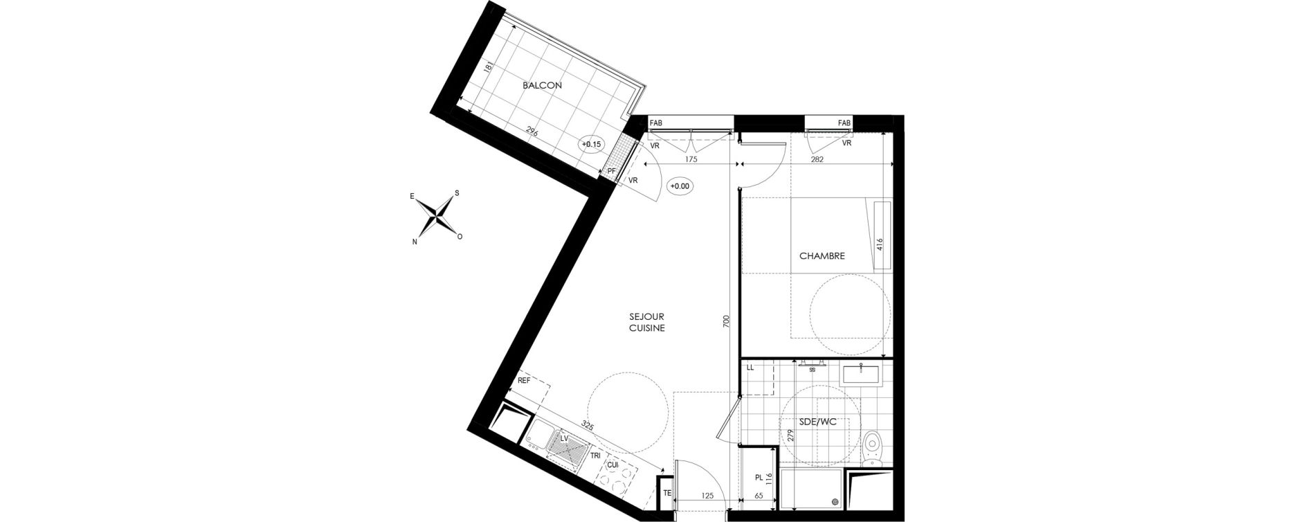 Appartement T2 de 40,59 m2 &agrave; Noisy-Le-Grand Centre