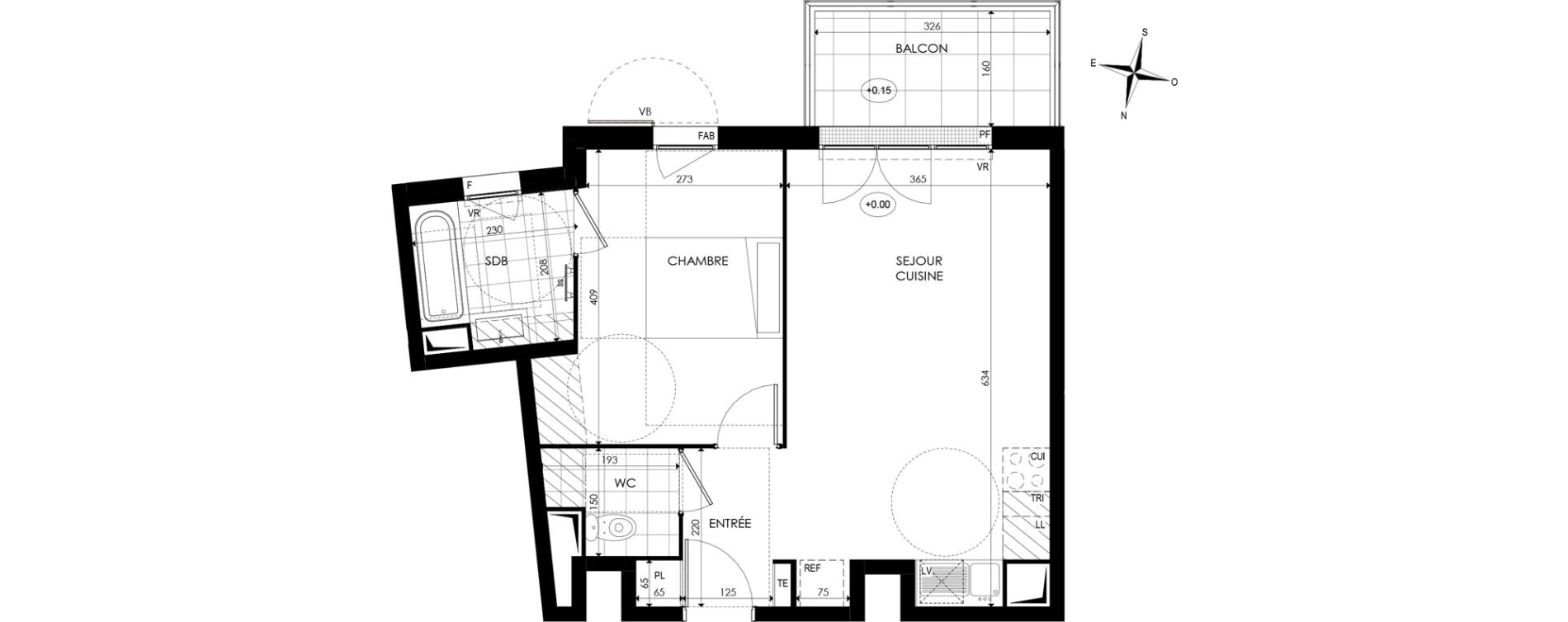 Appartement T2 de 44,60 m2 &agrave; Noisy-Le-Grand Centre