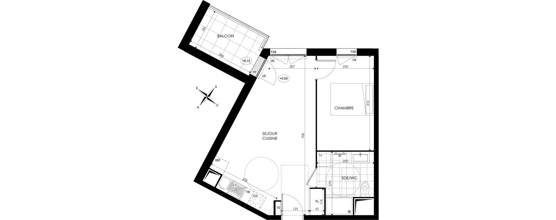 Appartement T2 de 40,59 m2 &agrave; Noisy-Le-Grand Centre