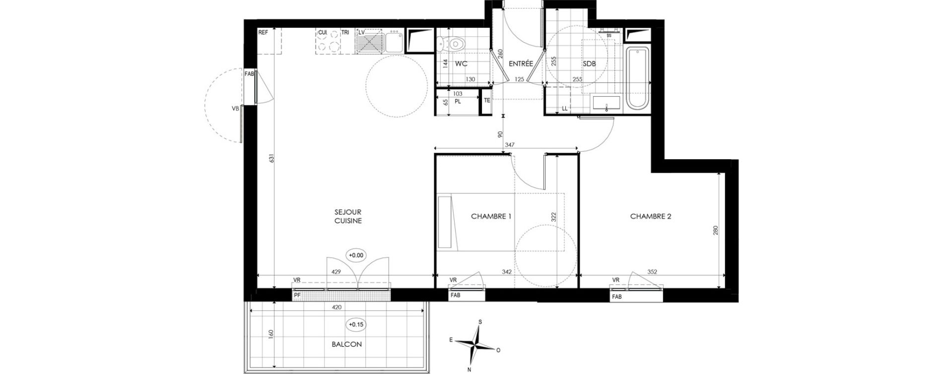 Appartement T3 de 64,34 m2 &agrave; Noisy-Le-Grand Centre