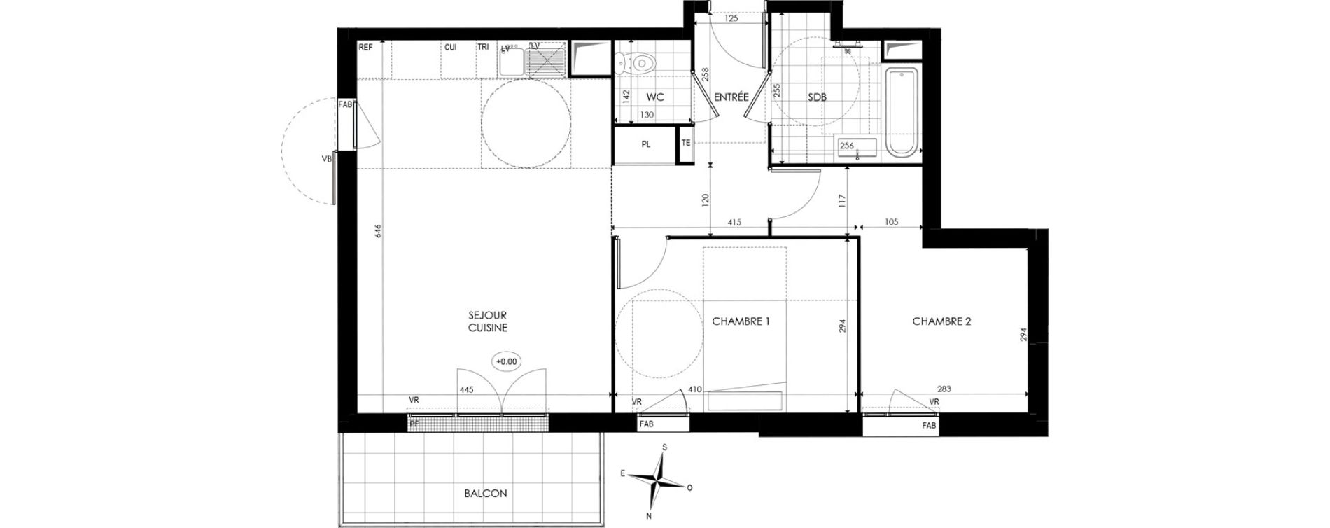 Appartement T3 de 64,26 m2 &agrave; Noisy-Le-Grand Centre