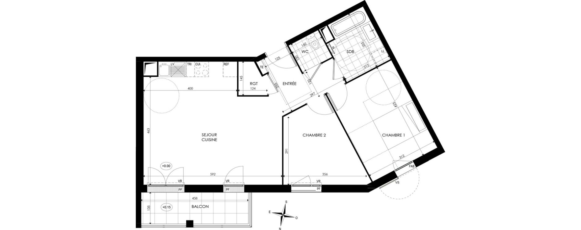 Appartement T3 de 65,16 m2 &agrave; Noisy-Le-Grand Centre
