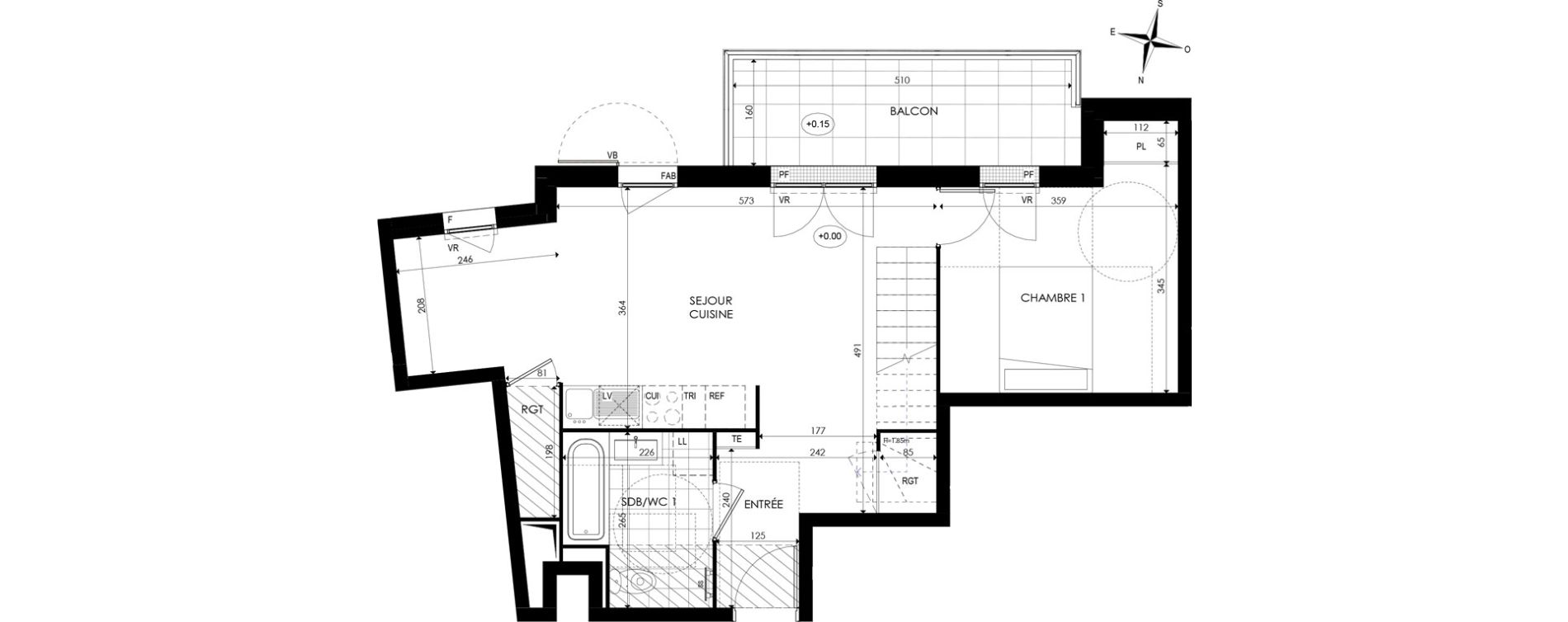 Duplex T4 de 85,48 m2 &agrave; Noisy-Le-Grand Centre