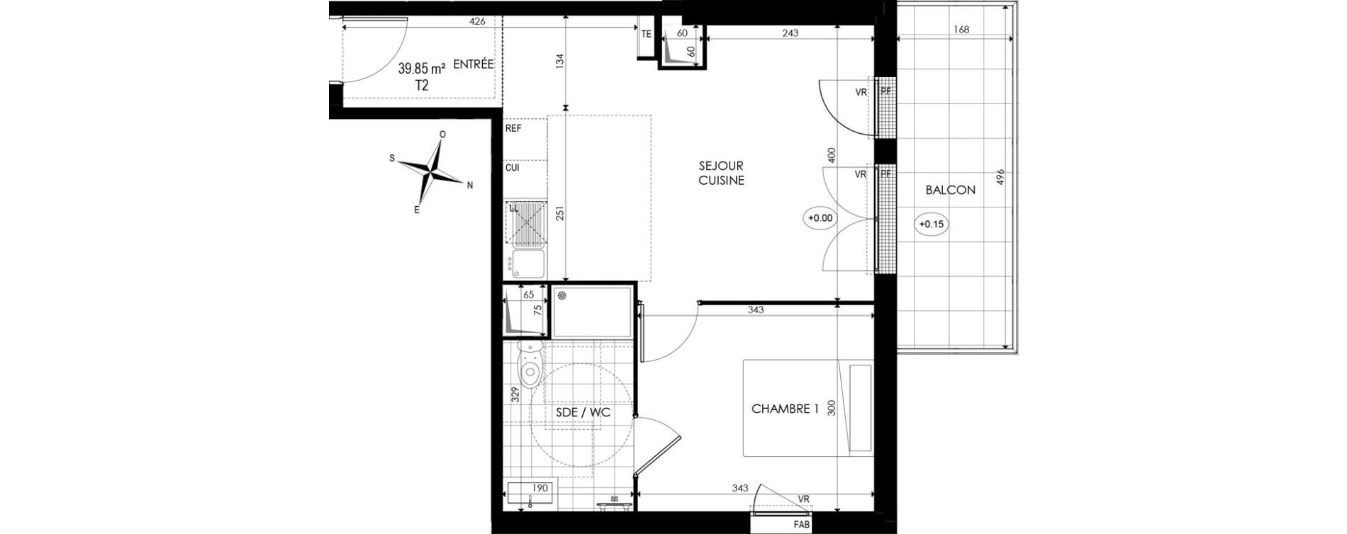 Appartement T2 de 39,70 m2 &agrave; Noisy-Le-Grand Centre