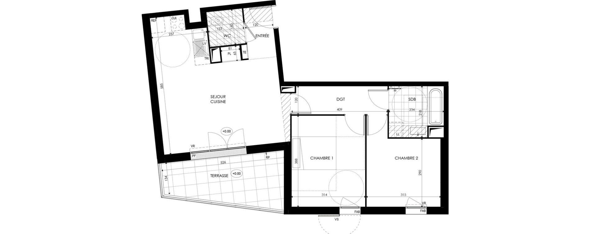 Appartement T3 de 61,47 m2 &agrave; Noisy-Le-Grand Centre