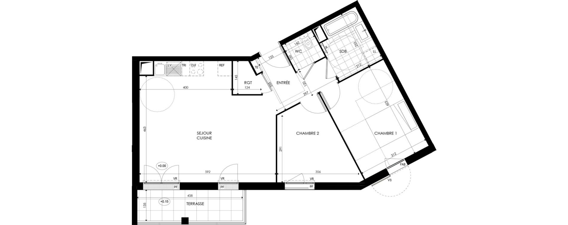 Appartement T3 de 65,16 m2 &agrave; Noisy-Le-Grand Centre