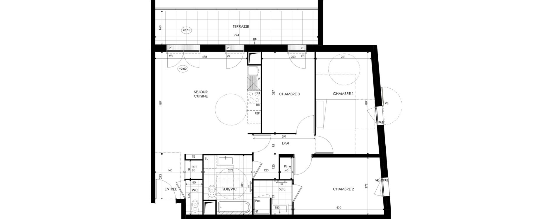 Appartement T4 de 77,48 m2 &agrave; Noisy-Le-Grand Centre