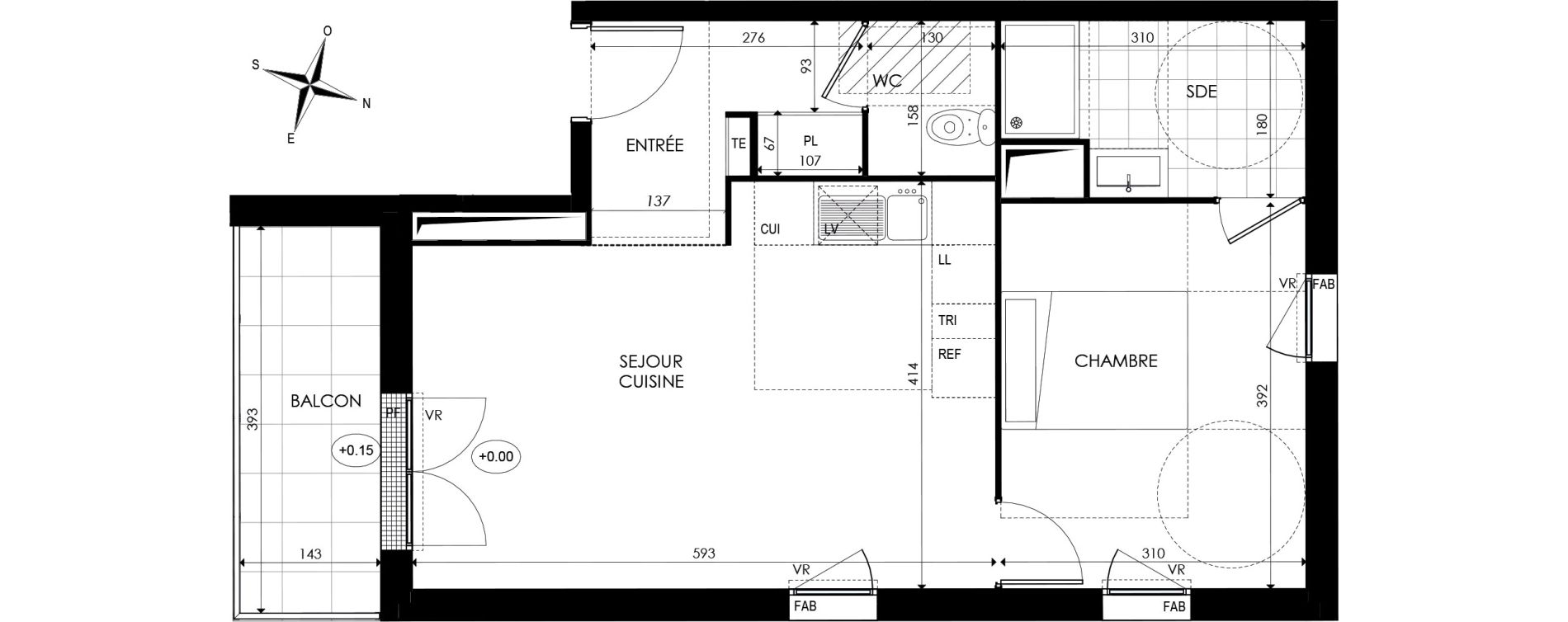 Appartement T2 de 46,84 m2 &agrave; Noisy-Le-Grand Centre