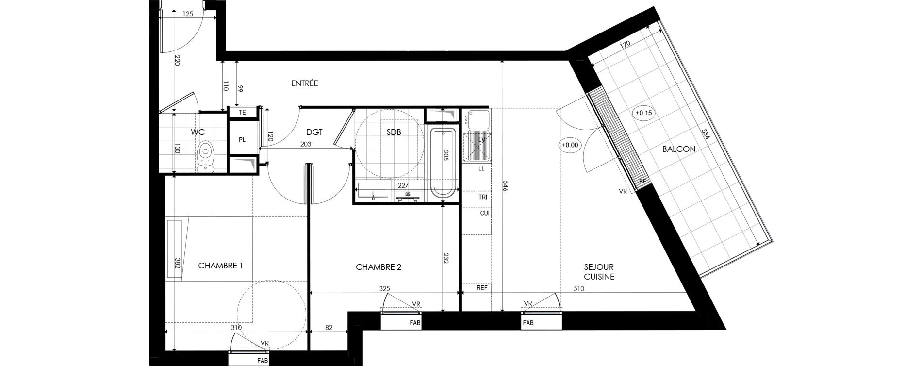 Appartement T3 de 58,74 m2 &agrave; Noisy-Le-Grand Centre