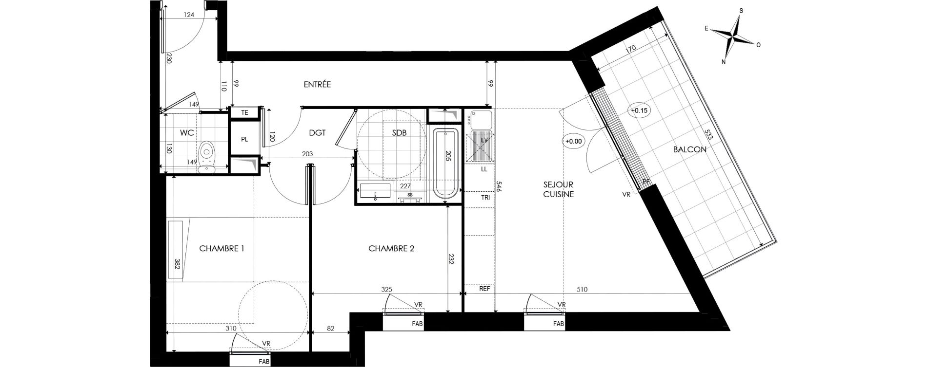 Appartement T3 de 58,74 m2 &agrave; Noisy-Le-Grand Centre
