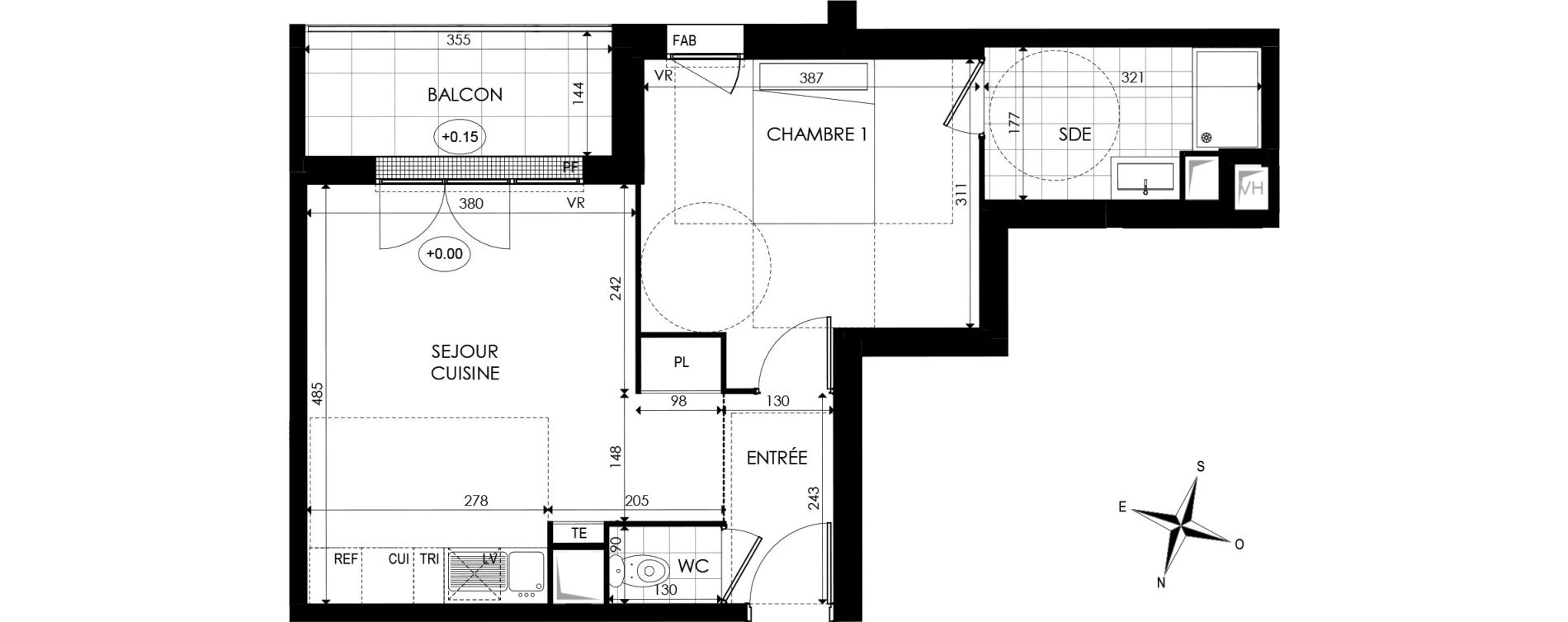 Appartement T2 de 41,95 m2 &agrave; Noisy-Le-Grand Centre