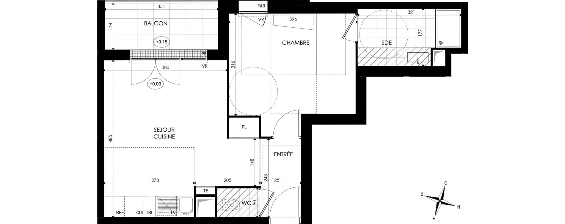 Appartement T2 de 42,01 m2 &agrave; Noisy-Le-Grand Centre