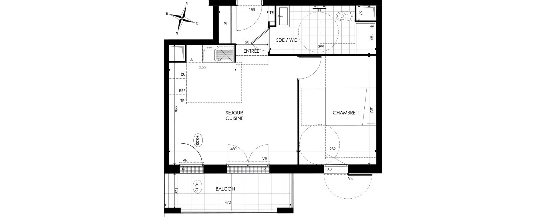 Appartement T2 de 41,48 m2 &agrave; Noisy-Le-Grand Centre