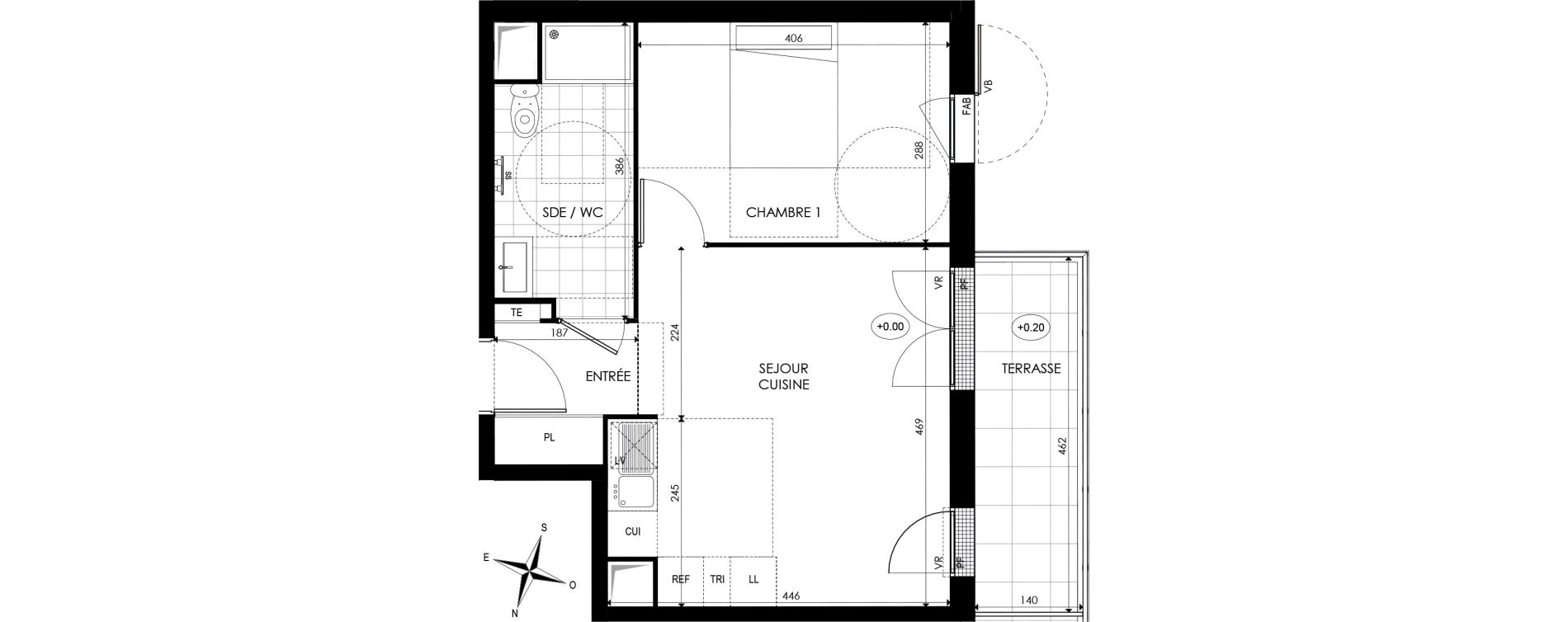 Appartement T2 de 40,74 m2 &agrave; Noisy-Le-Grand Centre