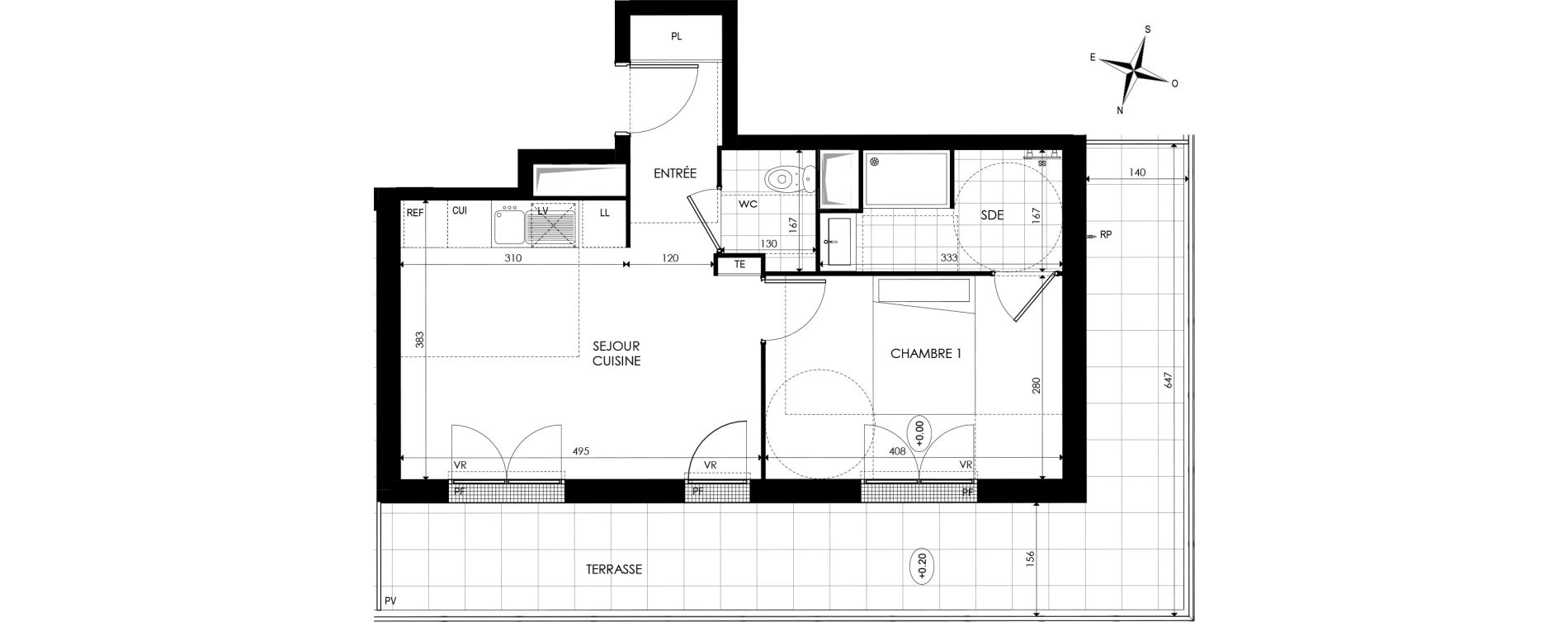 Appartement T2 de 40,08 m2 &agrave; Noisy-Le-Grand Centre