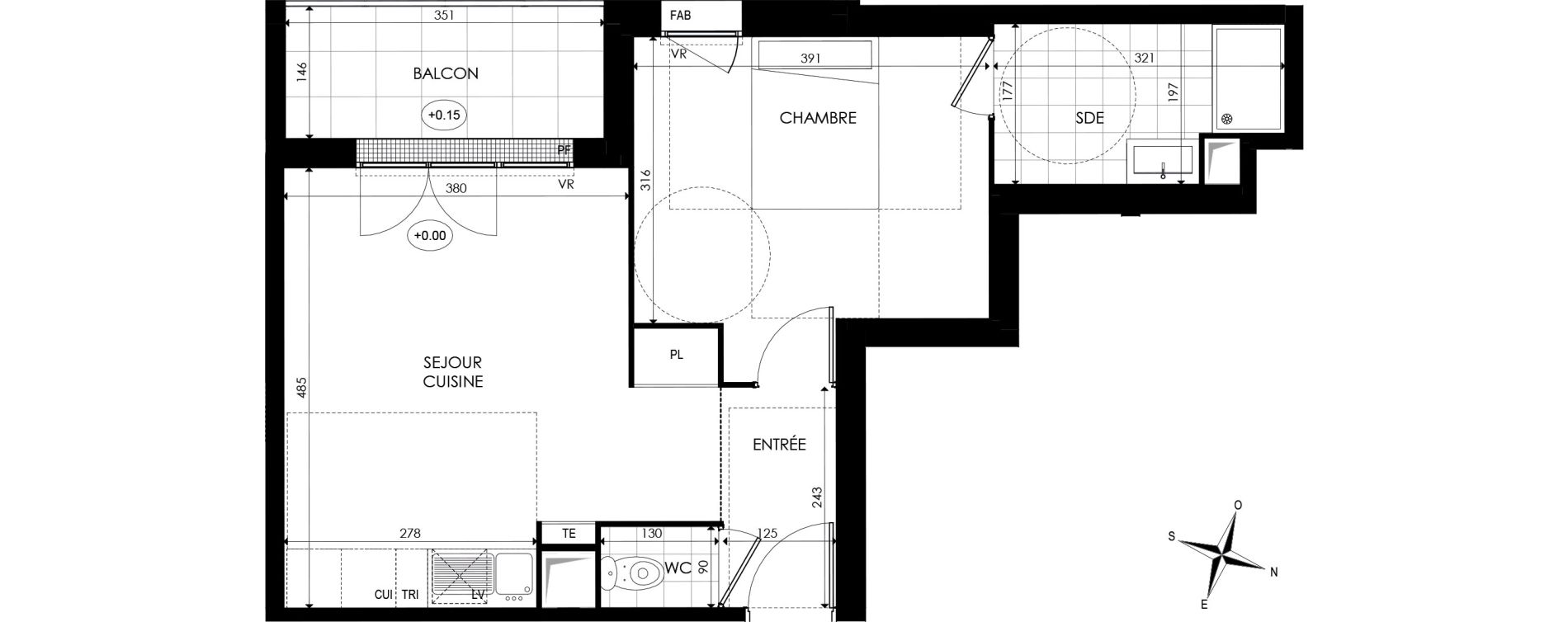 Appartement T2 de 42,16 m2 &agrave; Noisy-Le-Grand Centre