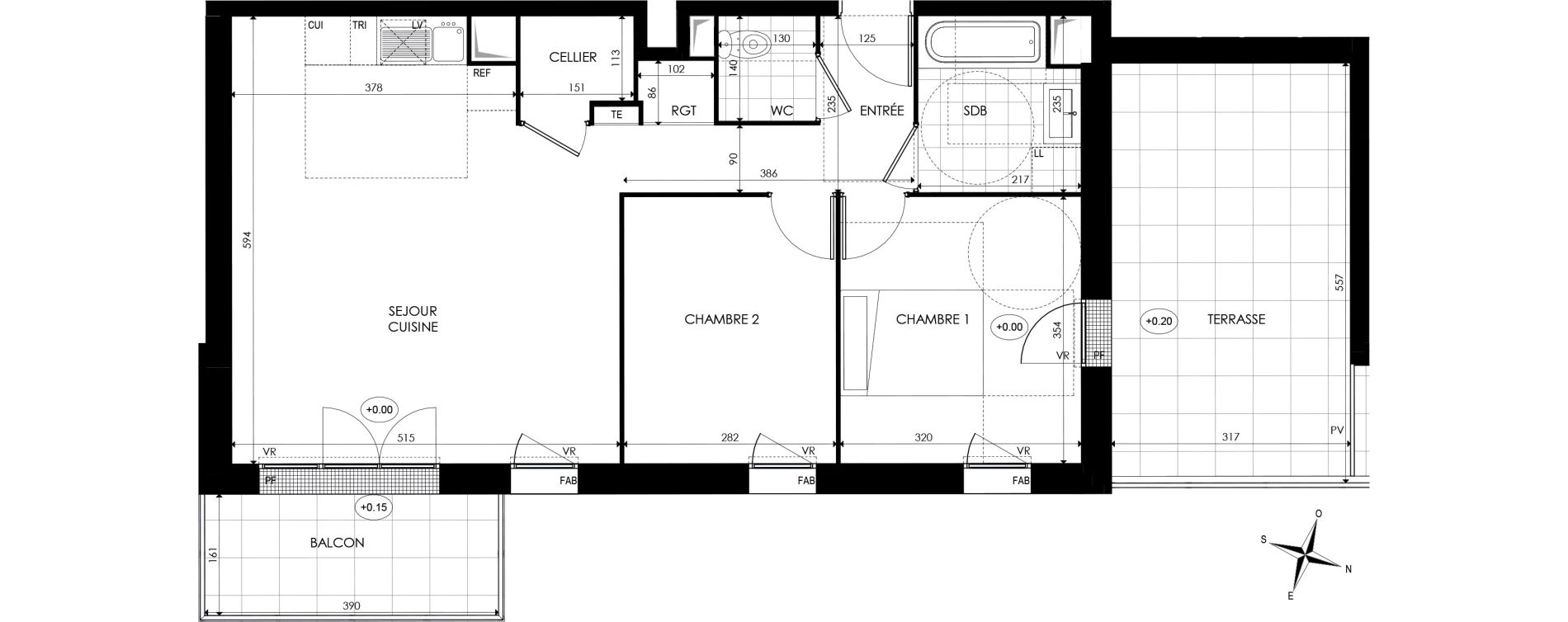 Appartement T3 de 64,30 m2 &agrave; Noisy-Le-Grand Centre